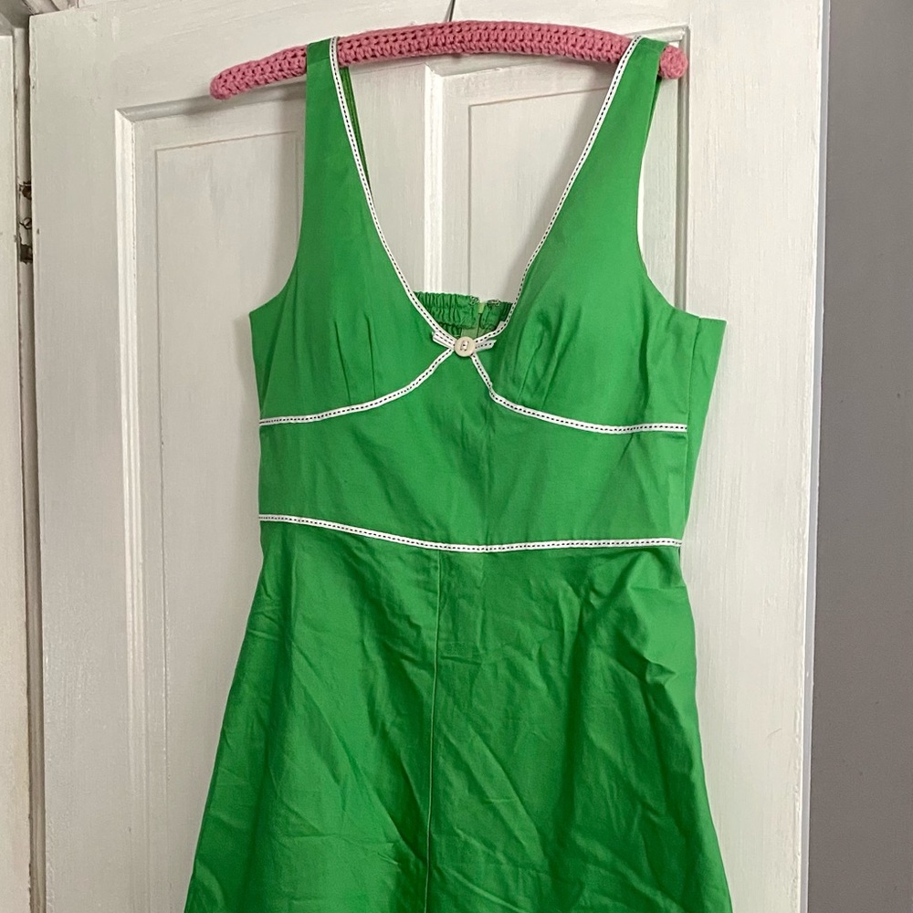 Vintage Rockabilly Green Halter R K Dress Mint 14 summer beach cruise amazing